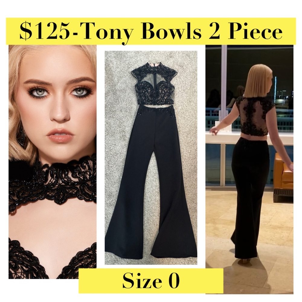 Tony Bowls Elegant Black Two-Piece Jumpsuit